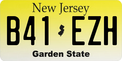NJ license plate B41EZH