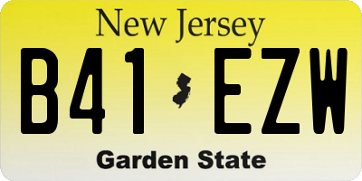 NJ license plate B41EZW