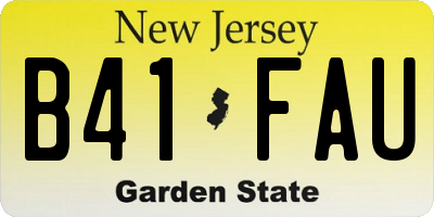 NJ license plate B41FAU