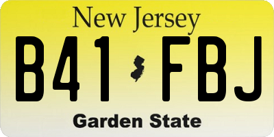 NJ license plate B41FBJ