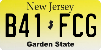 NJ license plate B41FCG