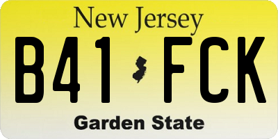 NJ license plate B41FCK