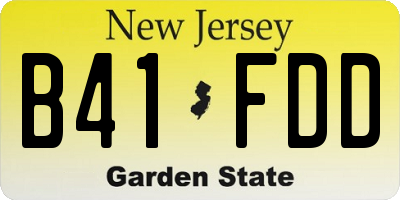 NJ license plate B41FDD