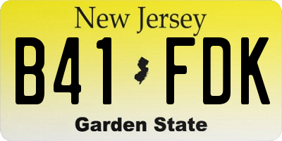 NJ license plate B41FDK