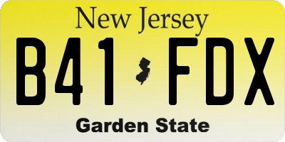 NJ license plate B41FDX