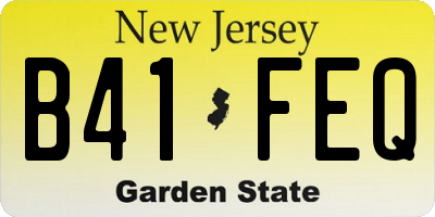 NJ license plate B41FEQ