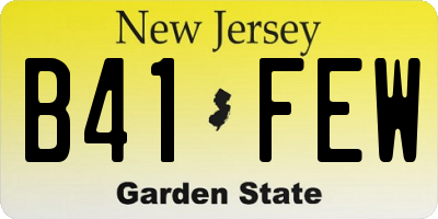 NJ license plate B41FEW