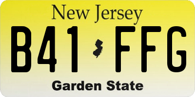 NJ license plate B41FFG