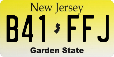 NJ license plate B41FFJ