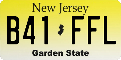 NJ license plate B41FFL
