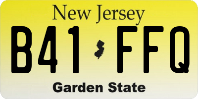 NJ license plate B41FFQ
