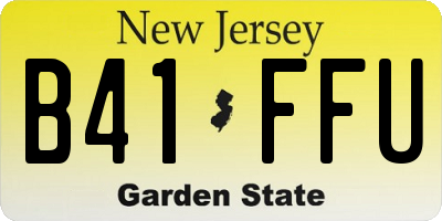 NJ license plate B41FFU