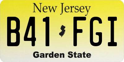 NJ license plate B41FGI