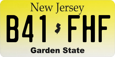 NJ license plate B41FHF