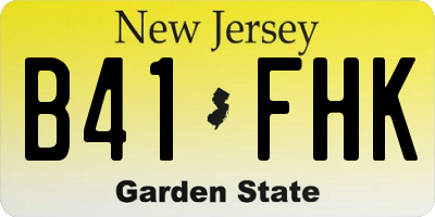 NJ license plate B41FHK