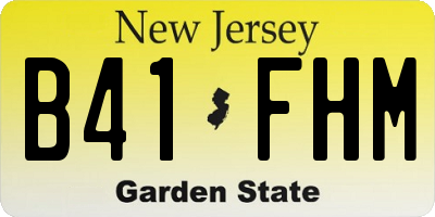NJ license plate B41FHM