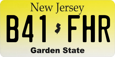 NJ license plate B41FHR