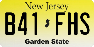 NJ license plate B41FHS