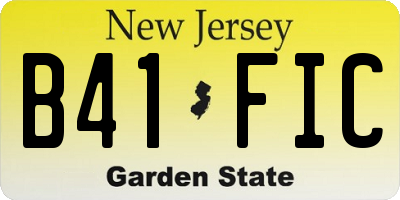 NJ license plate B41FIC