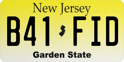 NJ license plate B41FID