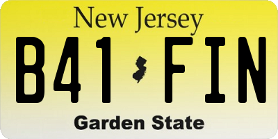 NJ license plate B41FIN