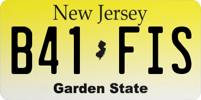 NJ license plate B41FIS