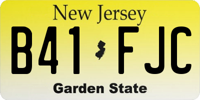 NJ license plate B41FJC