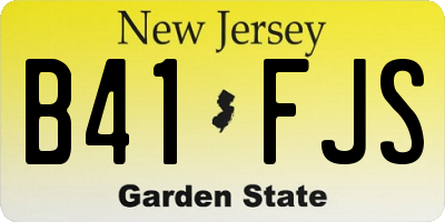 NJ license plate B41FJS