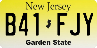 NJ license plate B41FJY