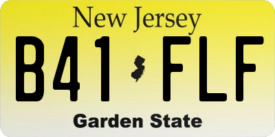 NJ license plate B41FLF