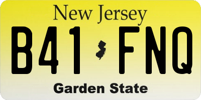 NJ license plate B41FNQ