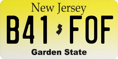 NJ license plate B41FOF