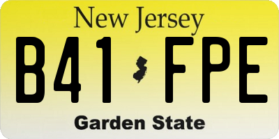 NJ license plate B41FPE