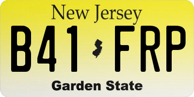 NJ license plate B41FRP