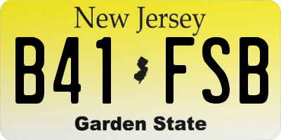 NJ license plate B41FSB