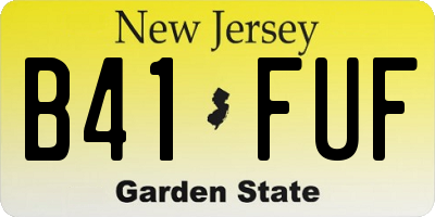 NJ license plate B41FUF
