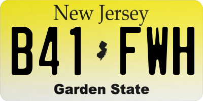 NJ license plate B41FWH