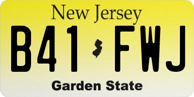 NJ license plate B41FWJ