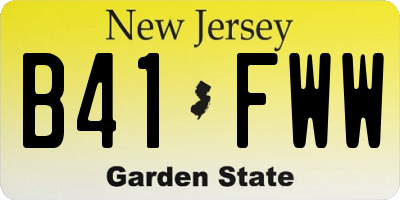 NJ license plate B41FWW
