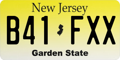 NJ license plate B41FXX