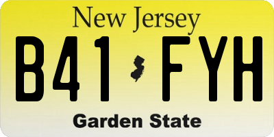 NJ license plate B41FYH
