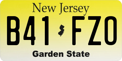 NJ license plate B41FZO