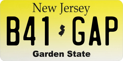 NJ license plate B41GAP