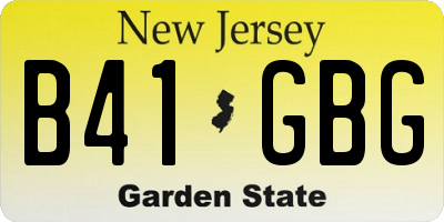 NJ license plate B41GBG