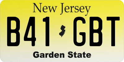 NJ license plate B41GBT