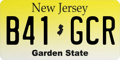 NJ license plate B41GCR