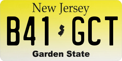 NJ license plate B41GCT