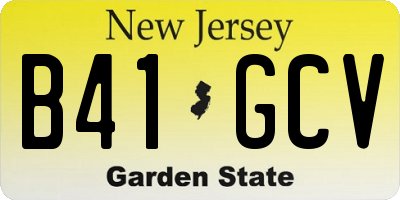 NJ license plate B41GCV