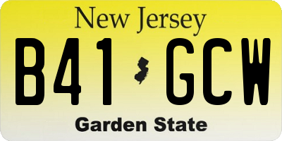 NJ license plate B41GCW