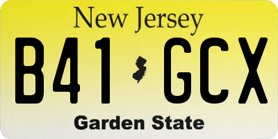 NJ license plate B41GCX